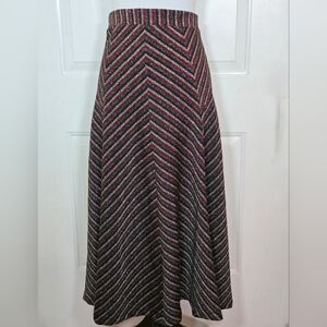 Maeve By Anthropologie Metallic Thread Chevron Striped Multicolor Skirt XS